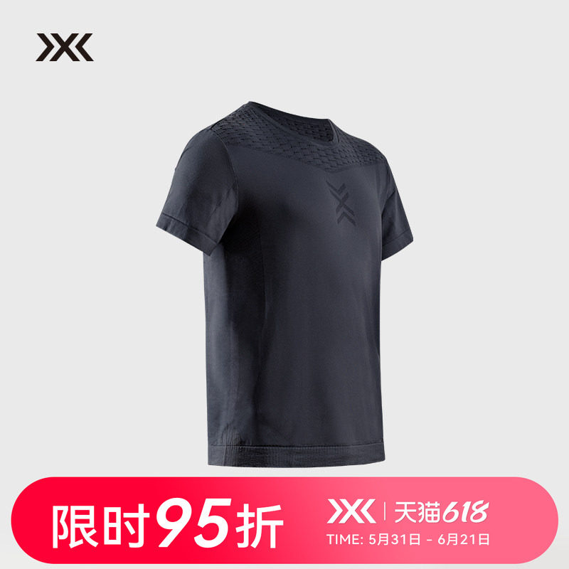 X-BIONIC X-ENTIAL男士长短袖上衣夏季圆领控温透气宽松连帽t恤