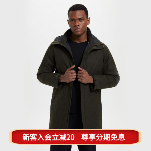 运动商务羽绒大衣羊毛中长款