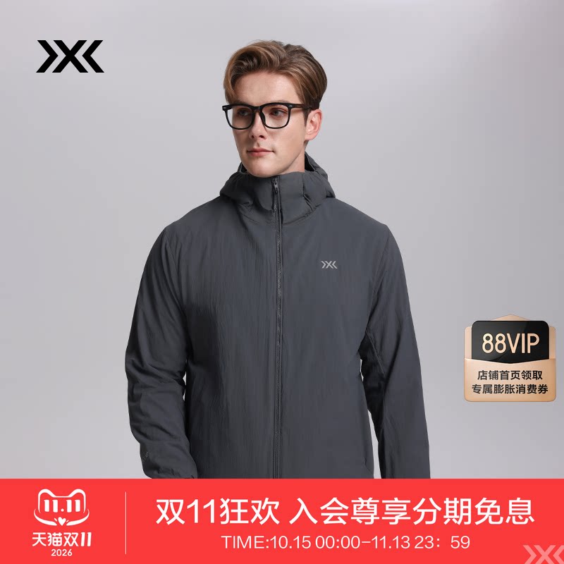 X-BIONIC艾德Octa轻量保暖连帽夹克男 秋冬运动户外防泼外套