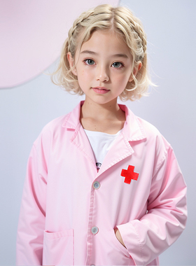圣诞儿童小医生服护士服女孩角色扮演过家家白大褂衣服套装演出服