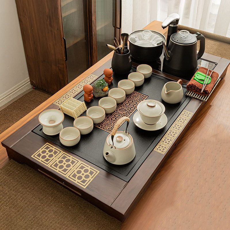 新款整套茶具套装全自动烧水壶一体茶盘高档家用客厅功夫茶台茶道