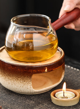 蜡烛暖茶温茶炉花茶壶煮茶炉陶瓷底座加热炉保温明火烤橘子煮茶器