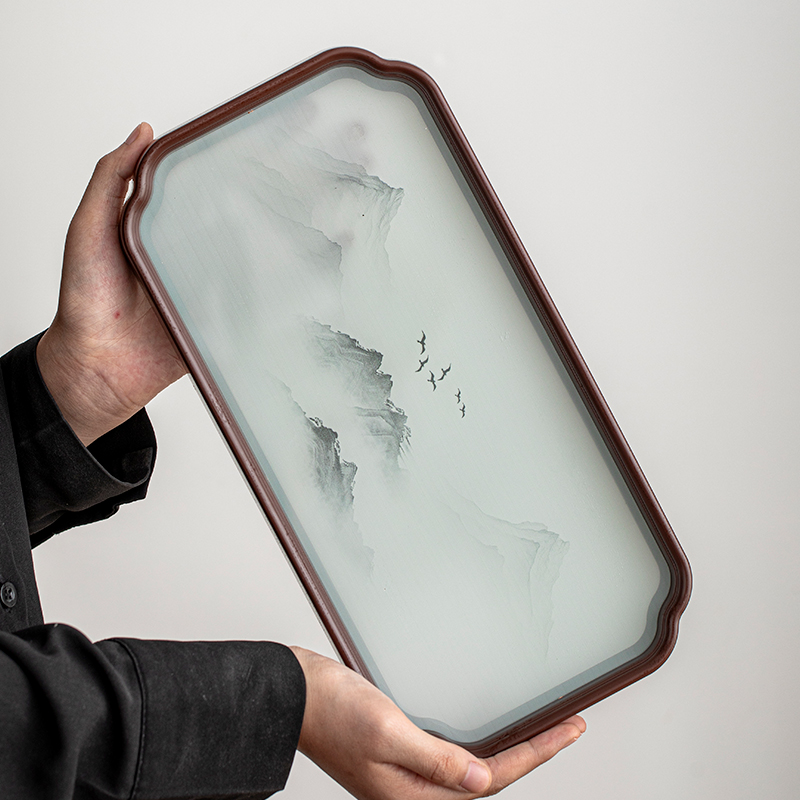 干泡茶盘玻璃轻奢现代高级感2025新款家用功夫茶具茶台小型托盘