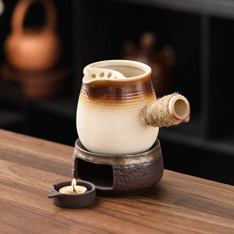 蜡烛温茶炉粗陶围炉煮茶壶家用小型户外烧烤明火炭烤罐罐煮茶壶图片