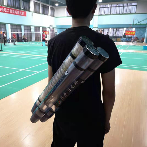 多功能背立式支架便携式手动羽毛球发球器 喂球器 训练神器发球机 - 封面