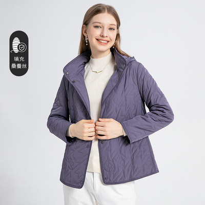 赏心岁月长袖桑蚕丝时尚棉服