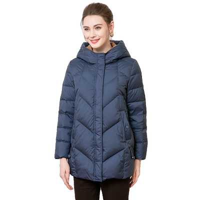 赏心岁月连帽羽绒服气质减龄