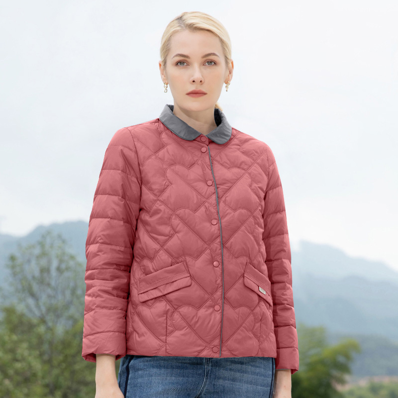 赏心岁月羽绒服娃娃领专柜同款