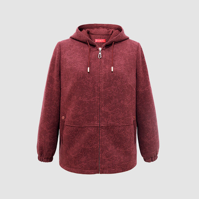 赏心岁月中老年女装妈妈春秋新款连帽外套洋气高贵大码妈妈装正品