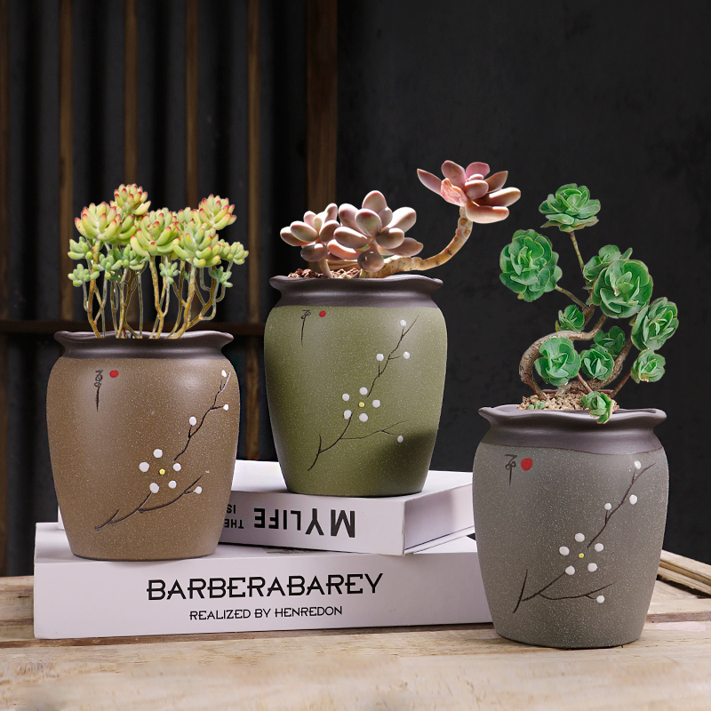 老庄创意粗陶多肉花盆大号