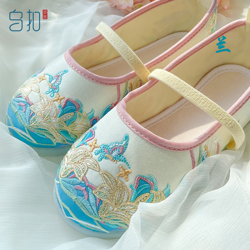 乌扣.兰汉服绣花鞋春秋