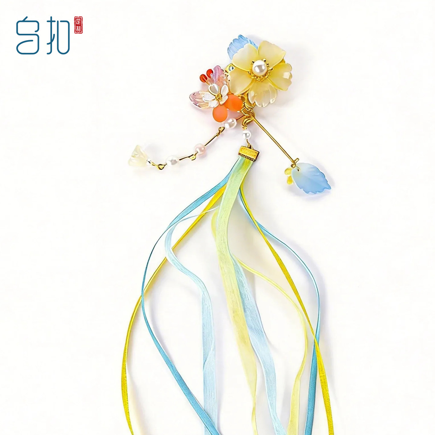 乌扣.春灿 女童汉服古风发饰儿童中国风古装配饰发夹发带