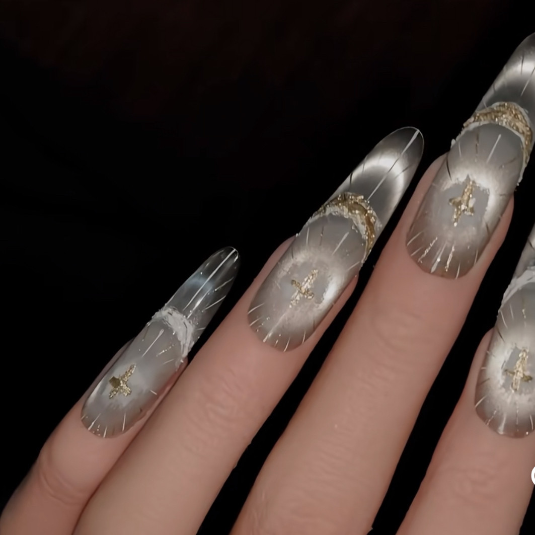 神谕圣光纯手工穿戴甲猫眼巴洛克十字架美甲孕妇,彩妆/香水/美妆工具,穿戴甲/甲片,淘宝优惠券,粉丝福利购,淘宝优惠卷