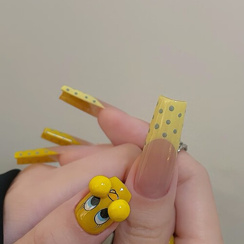 纯手工可爱卡通小黄鸭美甲贴片