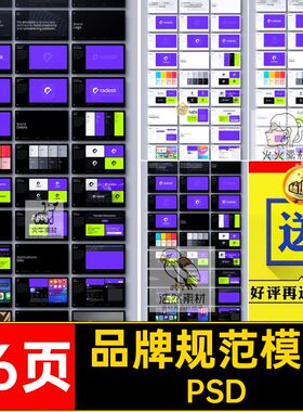 双配色手册模板指导整套应用VIPSD版式素材规范品牌排版36页统一