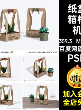 植物箱样机模板6套外包装贴图效果免纸盒图片盆栽PSDpsd拍摄拍摄