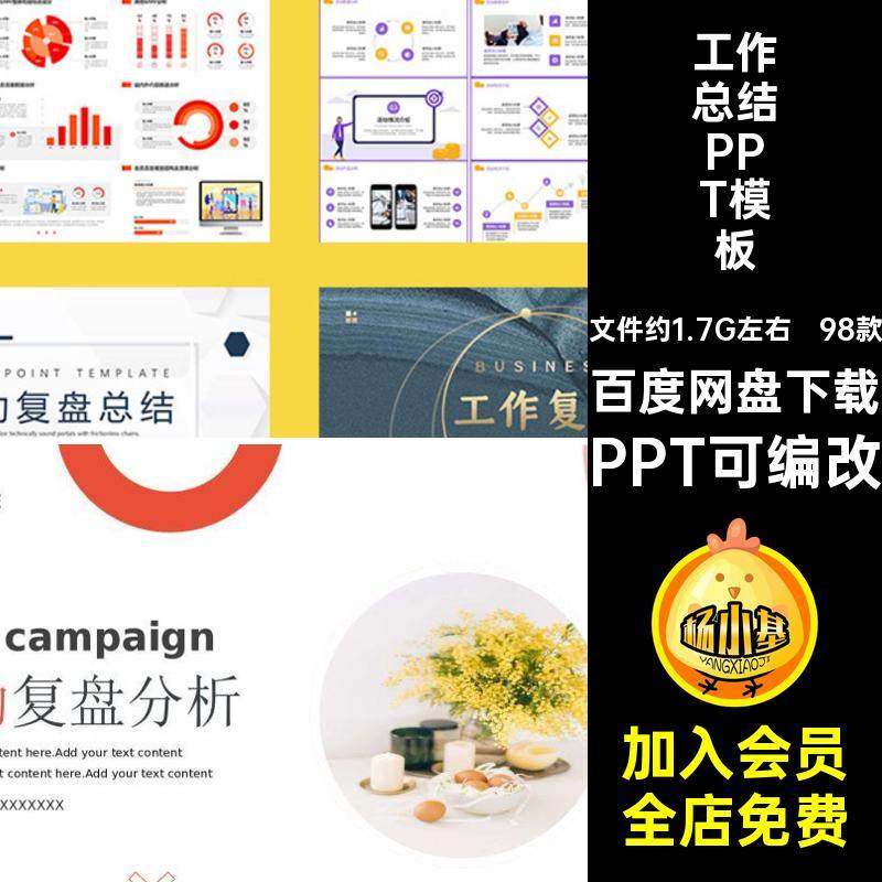 电商总结PPT模板PPT可编改报告公司活动项目98款PPT可编改营销