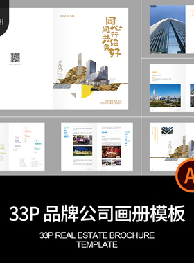 品牌公司画册模板AI简介33P产品宣传画册房地产手册中介公司企业