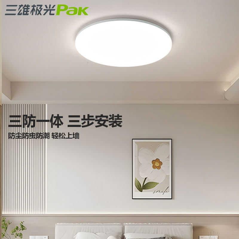 三雄极光LED简约阳台三防吸顶灯图片