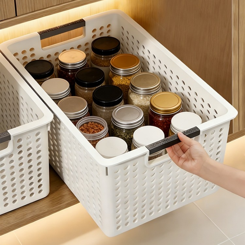 厨房杂物收纳箱橱柜储物筐零食玩具塑料收纳盒家用宿舍桌面整理篮,收纳整理,收纳箱,淘宝优惠券,粉丝福利购,淘宝优惠卷