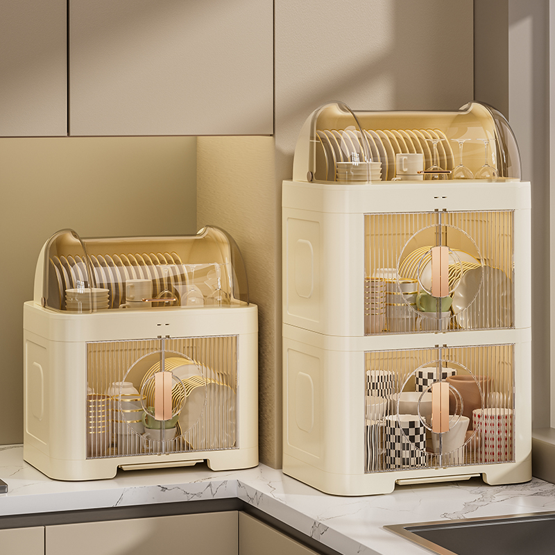 厨房碗架碗柜台式家用碗筷收纳盒收纳架装碟盘全封闭防尘沥水碗架