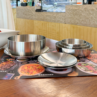 小怪兽18/10不锈钢加厚传承碗系列餐碗菜盘餐碟子酱料碟味碟面碗