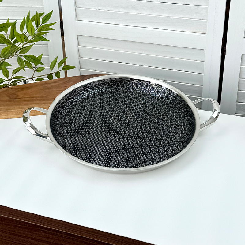蜂窝纹涂层煎锅18/10涂层煎锅