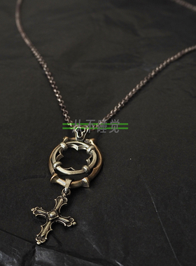 LSD风格个性雕花十字架项链