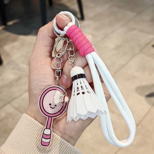 卡通羽毛球拍钥匙扣可爱运动风