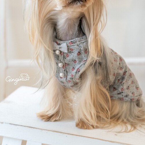 GINGERAIN 小型犬衣服泰迪马尔济斯约克夏比熊小珍珠透气背心