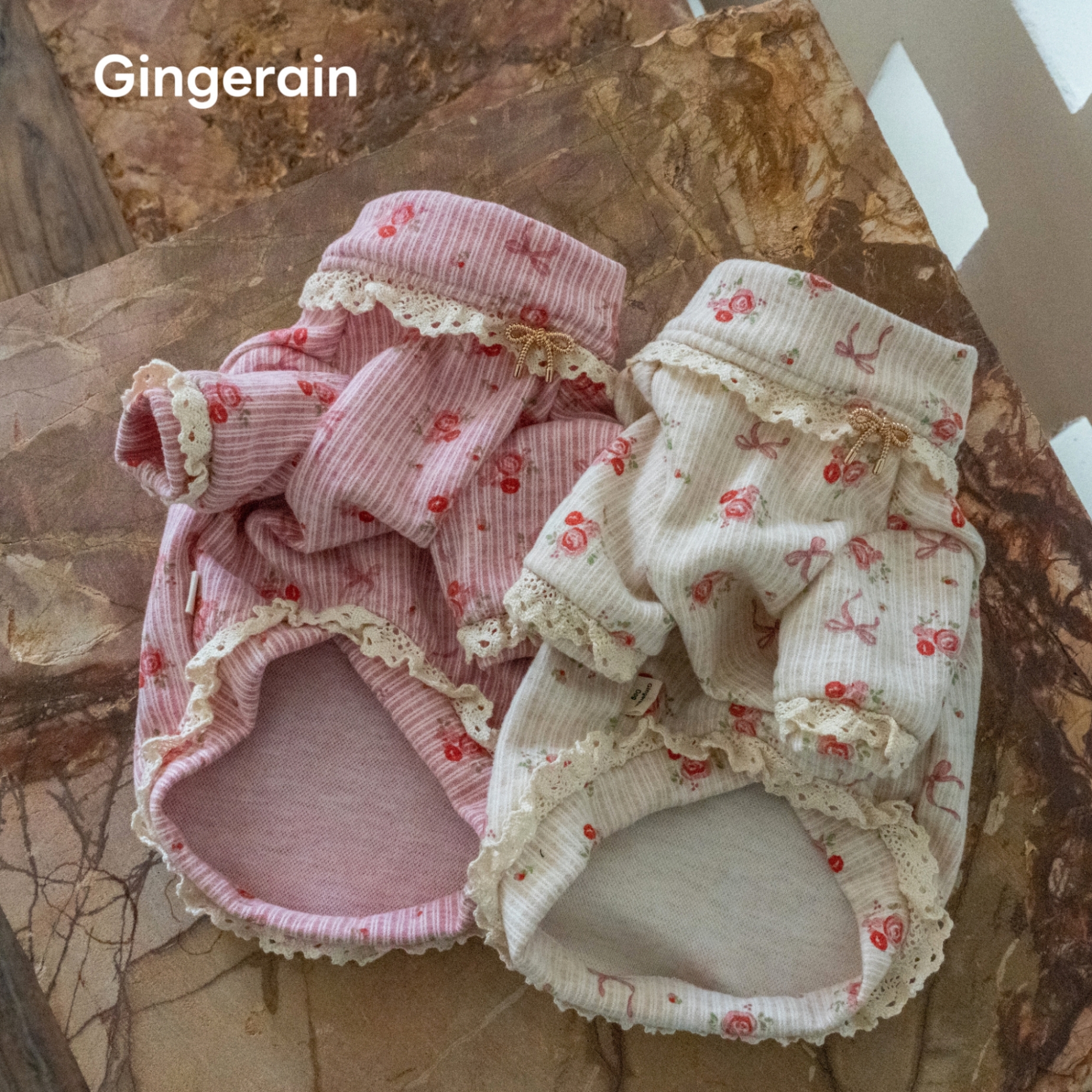 GINGERAIN 洛丽塔娃娃衫马尔济斯约克夏蝴蝶结卫衣淑女长袖T恤