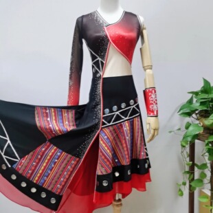 傣族独舞花腰傣剧目半边天舞蹈服舞台少数民族演出服女艺考服定制