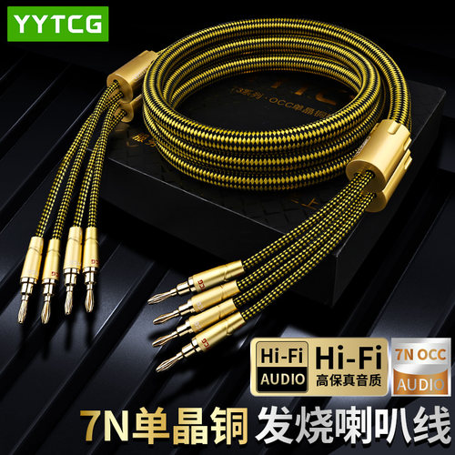 YYTCG高端单晶铜镀银音箱喇叭线