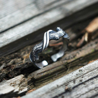 英国TopWhit浮木戒指男潮嘻哈开口男士单身戒指个性简约时尚复古