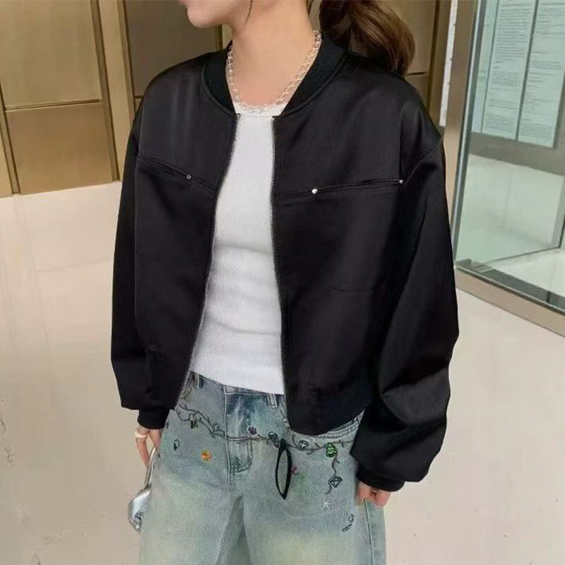 日系设计师TopWhit设计感立领拉链短款棒球服女2026春季宽松显瘦