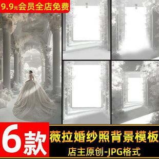 高级薇拉高定白婚纱照满天星花海背景JPG图片影楼后期修图素材