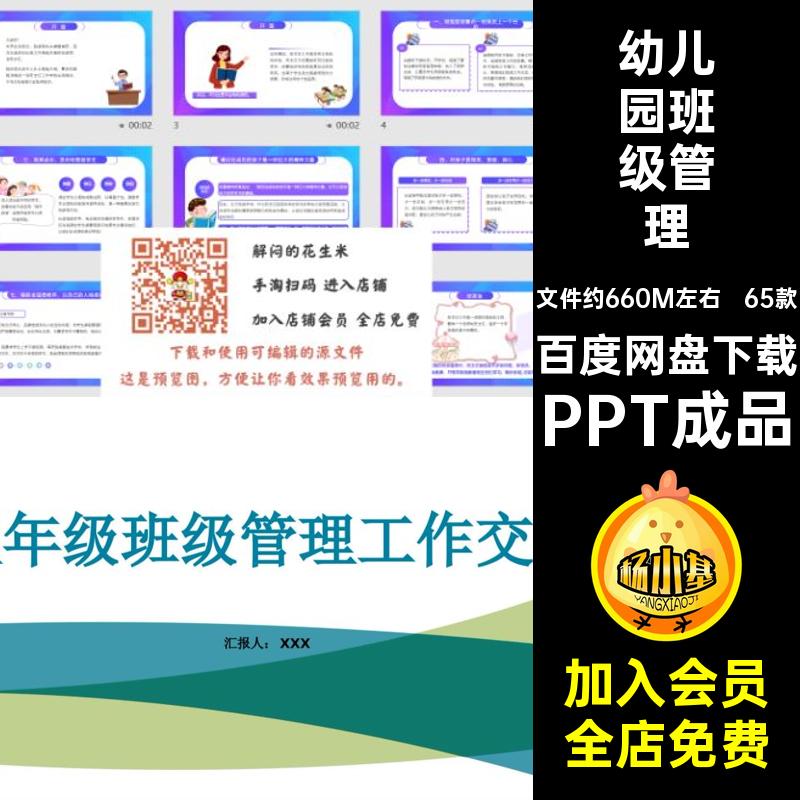 幼儿园班级管理PPT成品制度经验交流中小学班主任课件65款ppt细则