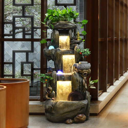 落地大假山会所流水喷泉乔迁礼品