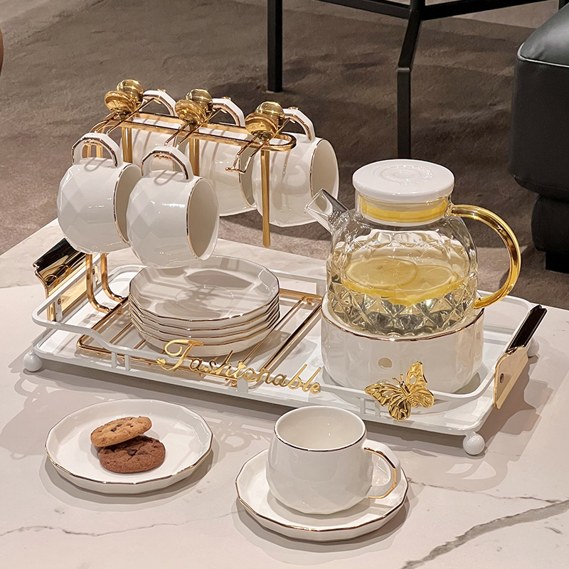 启派轻奢水杯家用客厅乔迁新居杯子水壶杯具整套茶杯茶具套组结婚