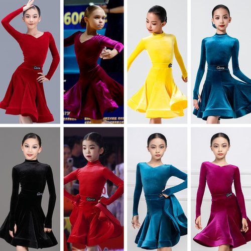 歌瑞亚女少儿比赛规定服丝绒短裙