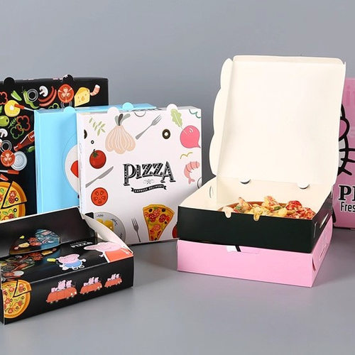 定做6/7/8/9/10寸披萨盒卡通华夫饼盒pizza饼外卖包装打包订制