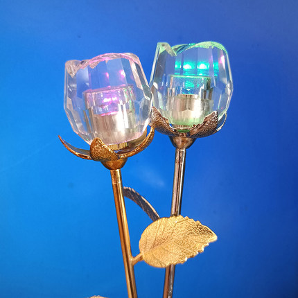 水晶玫瑰花结婚纪念求婚生日送女友永生花干花摆件装饰品玻璃家居