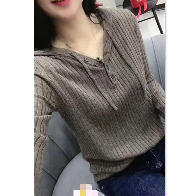 日系gentle motto秋冬新款时尚长袖连帽打底衫女修身显瘦上衣