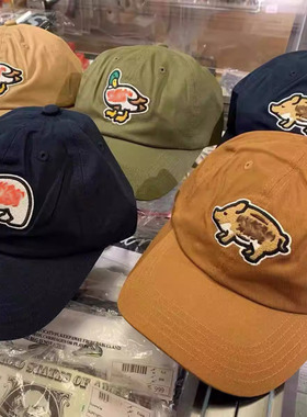 human made帽子日系小猪北极熊鸭子刺绣棒球帽软顶复古潮鸭舌帽女