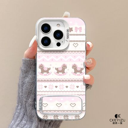 适用于iqooz9x手机壳木偶小马新款z9ultra镜子支架IQOOZ8X磨砂彩银iq00z7防摔支点Turbo+爱酷z5全包z3/z1女vi