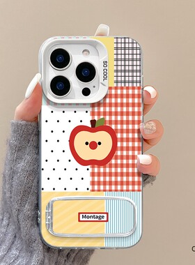 适用于iqooneo9手机壳红色苹果新款neo8pro镜子支架IQOONEO7磨砂彩银iq00neo6se防摔支点5SE全包爱酷neo3女vi