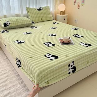 Single Plu Bed Fleece King Queen Winter for Sheet Thick Warm