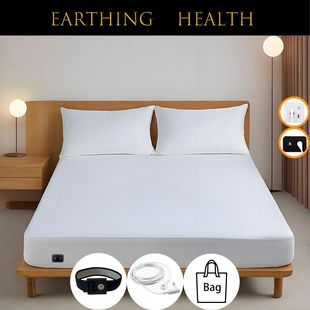Earthing Fitted Bed 10% Conductive Fiber Sheets Groun Silver