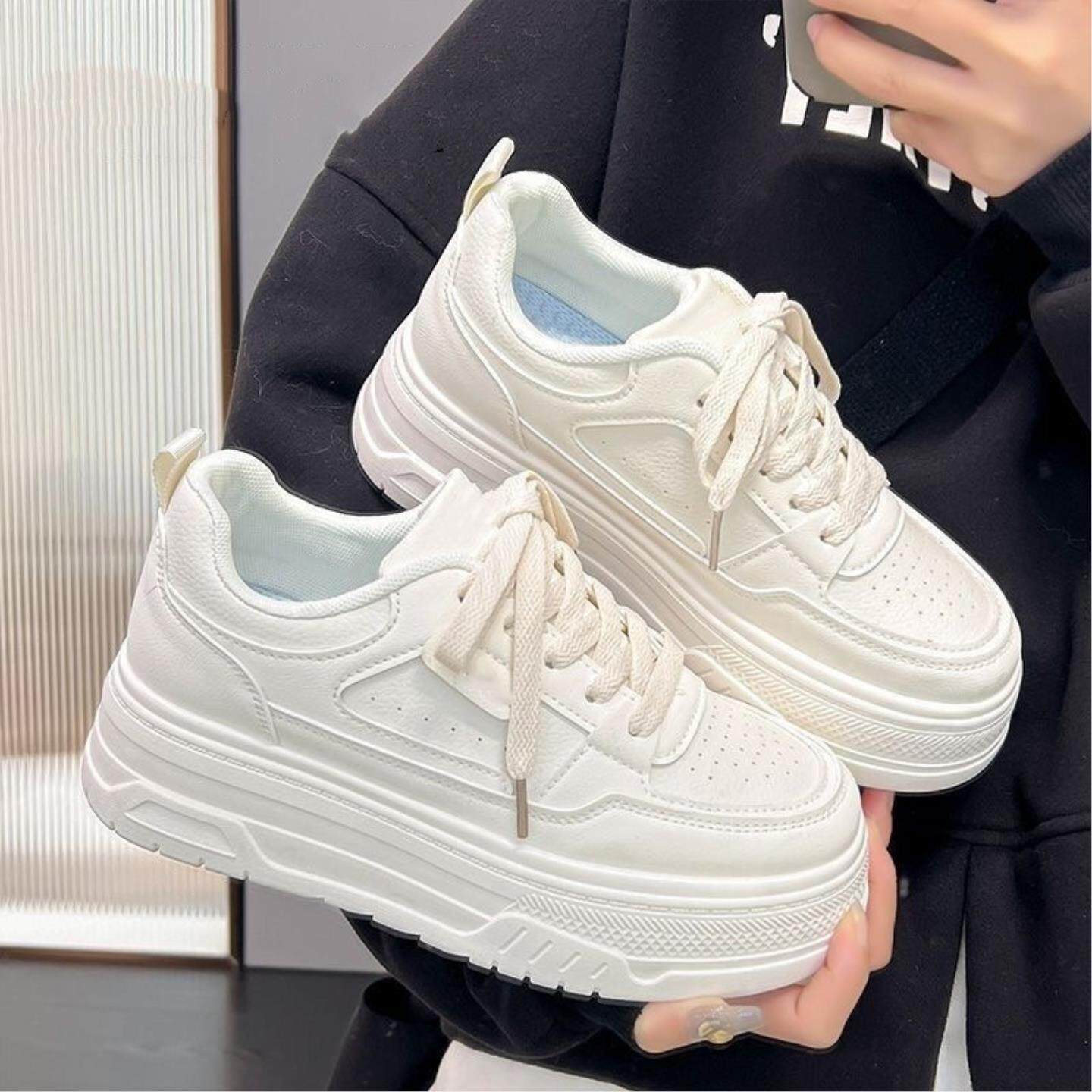 高级感女鞋厚底小白鞋女款2026新款增高鞋子女软底学生运动板鞋女
