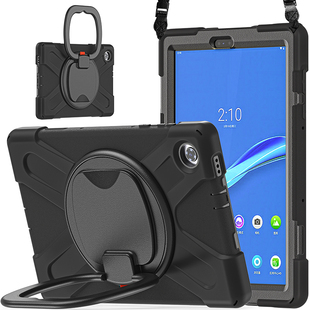 适用于联想TB N保护套防摔平板电脑10.1英寸X306FC NC全包边软壳硅胶旋转手持托挂肩绳支架 X306X